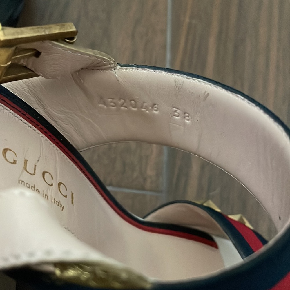Gucci Grosgrain Web Aline Heel Sandal 38 - Picture 3 of 7